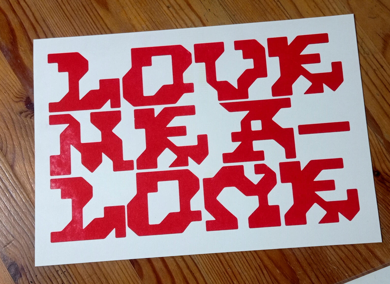 TYPEFACE WEIRD LOVE MY ALONE [riso a5]